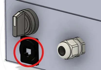 RJ45 socket on the underside of the modual Core