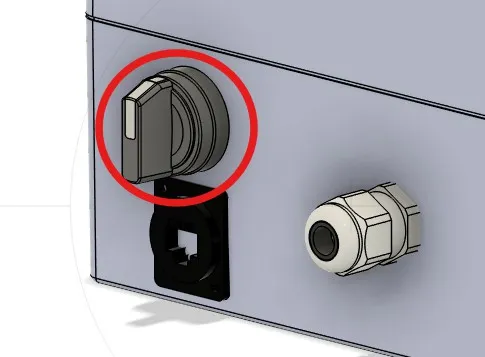 Rotary switch on the underside of the modual Core