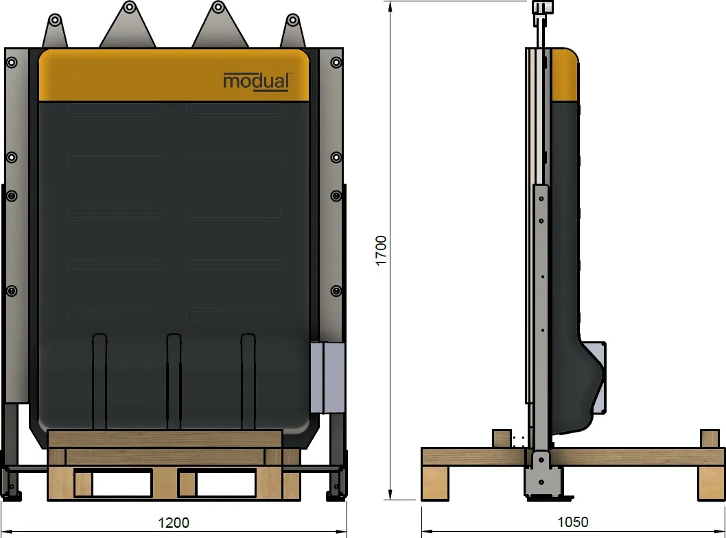 Dimensions when manoeuvrable