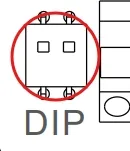 DIP switch next to the communication ports