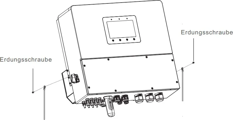 Earthing screws on the inverter