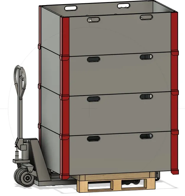 Lifting with the pallet frames fitted