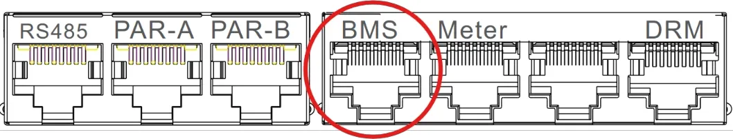 BMS port on the inverter