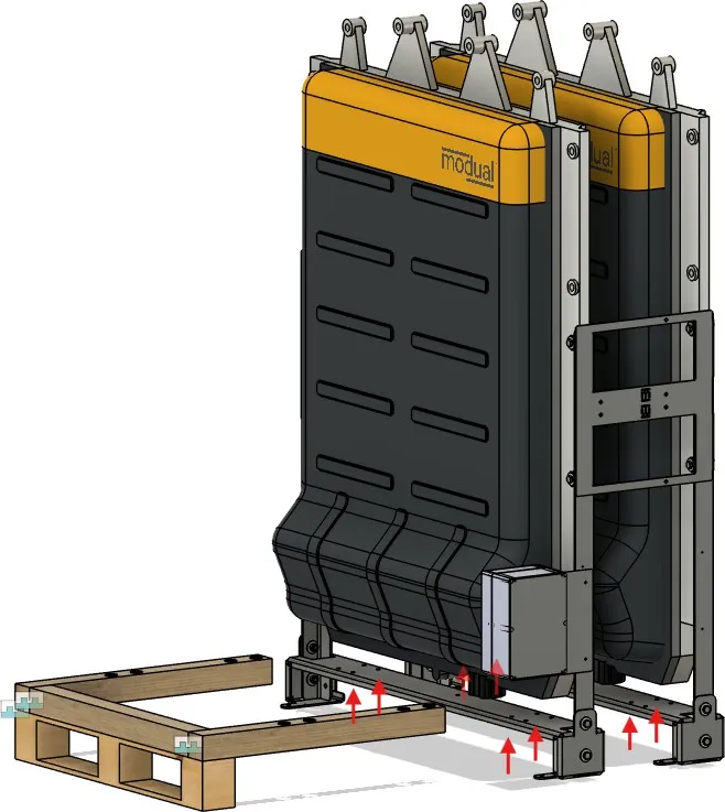 Screws of the transport frame